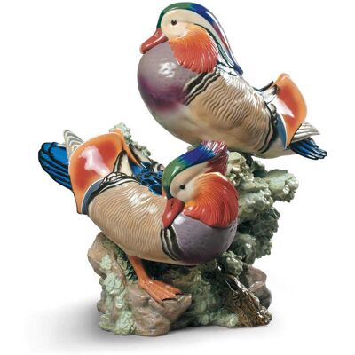 Lladró Figura decorativa Patos mandarines Serie limitada . Multicolor Lladró Figura decorativa Patos mandarines Serie limitada . Multicolor