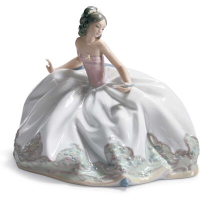 Lladró Figura decorativa Sentada en la fiesta . Blanco Lladró Figura decorativa Sentada en la fiesta . Blanco