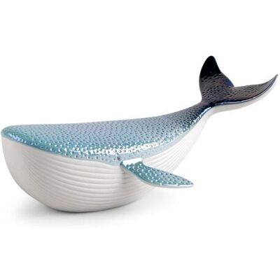 Lladró Figura decorativa Ballena pequeña . Blanco / Azul Lladró Figura decorativa Ballena pequeña . Blanco / Azul