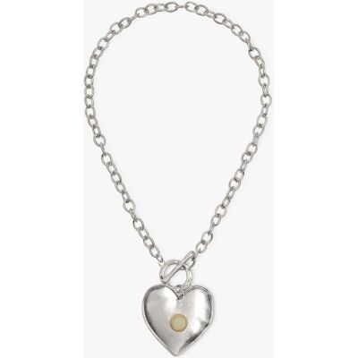 Parfois Collar corto de eslabones con corazón decorativo. Verde Parfois Collar corto de eslabones con corazón decorativo. Verde