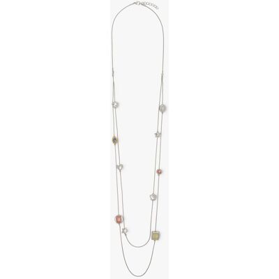 Parfois Collar largo doble con piedras decorativas. Multicolor Parfois Collar largo doble con piedras decorativas. Multicolor