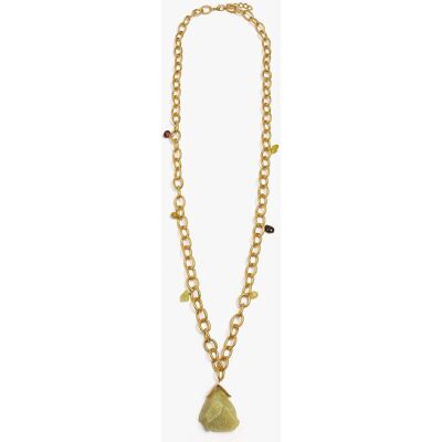 Parfois Collar largo de eslabones con piedra decorativa. Verde Parfois Collar largo de eslabones con piedra decorativa. Verde