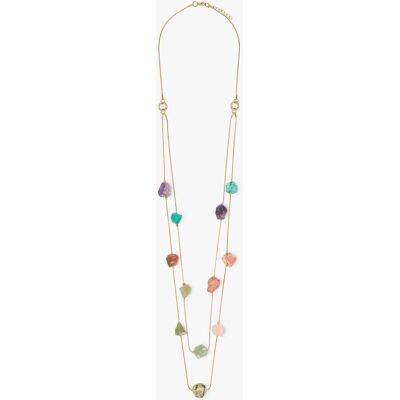 Parfois Collar largo doble con piedras decorativas. Multicolor Parfois Collar largo doble con piedras decorativas. Multicolor