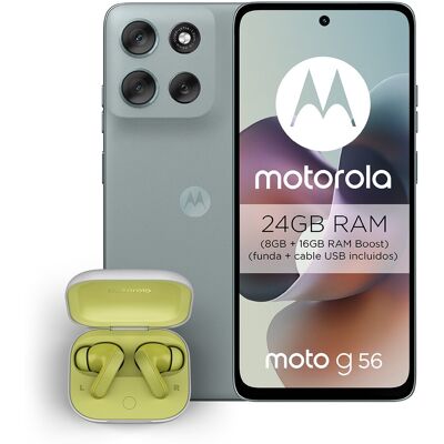 Motorola moto g56 5G 8GB + 512GB móvil libre + Buds. (512 GB + 8 GB RAM) Gray Mist Motorola moto g56 5G 8GB + 512GB móvil libre + Buds. (512 GB + 8 GB RAM) Gray Mist