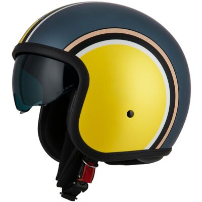 NZI Casco de moto Jet Rolling 4 Sun . (XXL - XXL) Azul marino / Amarillo NZI Casco de moto Jet Rolling 4 Sun . (XXL - XXL) Azul marino / Amarillo