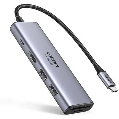 UGREEN Hub USB-C 6 en 1, 100W, HDMI hasta 4K@60Hz. Gris UGREEN Hub USB-C 6 en 1, 100W, HDMI hasta 4K@60Hz. Gris