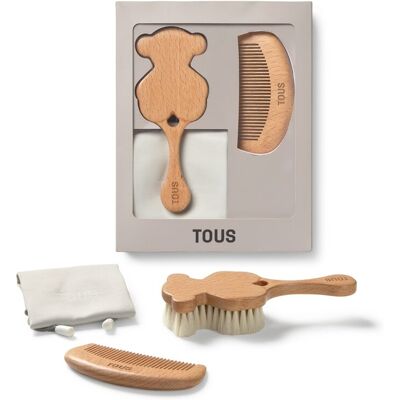 Tous Set de cepillo y peine Baby de madera de haya natural. Beige niño Tous Set de cepillo y peine Baby de madera de haya natural. Beige niño