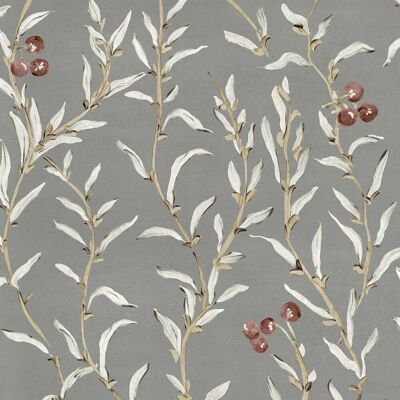 YBARRA Papel pintado Wild Blackthorn de la colección Cotswolds & Serret. Plata YBARRA Papel pintado Wild Blackthorn de la colección Cotswolds & Serret. Plata