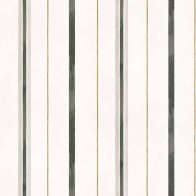 YBARRA Papel pintado Rolling Stripes de la colección Cotswolds & Serret. Negro YBARRA Papel pintado Rolling Stripes de la colección Cotswolds & Serret. Negro