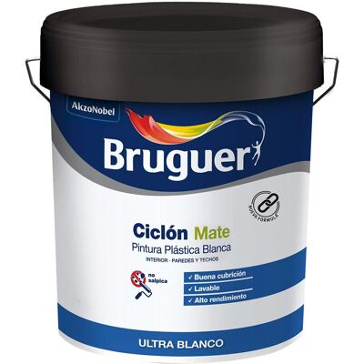 Bruguer Pintura Plástica Mate Interiores Ciclón. (10 litros) Blanco Bruguer Pintura Plástica Mate Interiores Ciclón. (10 litros) Blanco