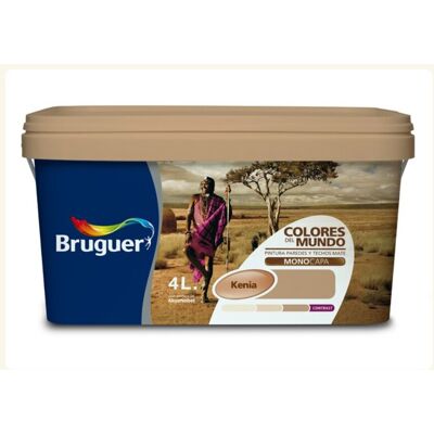 Bruguer Pintura Plástica Mate Colores Del Mundo 4 l - Matiz Kenia. (4 litros) Matiz Marrón Bruguer Pintura Plástica Mate Colores Del Mundo 4 l - Matiz Kenia. (4 litros) Matiz Marrón