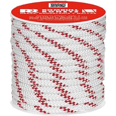 ROMBULL Carrete Cuerda Poliéster Trenzada con alma 15 m. (15 metros) Blanco / Rojo ROMBULL Carrete Cuerda Poliéster Trenzada con alma 15 m. (15 metros) Blanco / Rojo