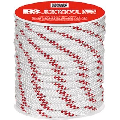 ROMBULL Carrete Cuerda Poliéster Trenzada con alma 15 m. (15 metros) Blanco / Rojo ROMBULL Carrete Cuerda Poliéster Trenzada con alma 15 m. (15 metros) Blanco / Rojo
