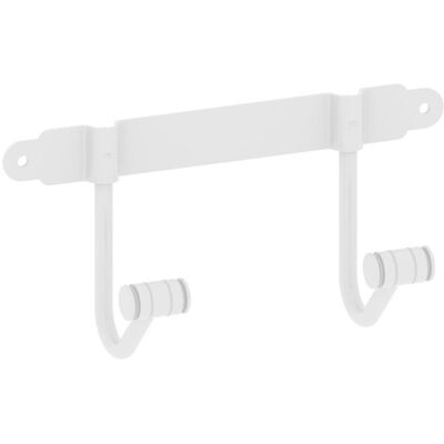 Beltrán Percha doble de baño para atornillar con gancho en cono estriado . Blanco Beltrán Percha doble de baño para atornillar con gancho en cono estriado . Blanco