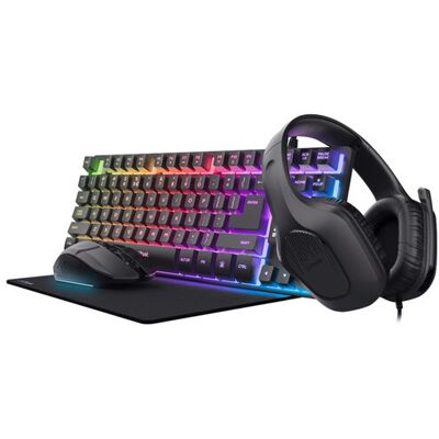 Trust Pack Gaming GXT780 teclado, ratón, auriculares y alfombrilla. Negro Trust Pack Gaming GXT780 teclado, ratón, auriculares y alfombrilla. Negro