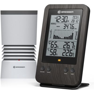 Bresser Pluviómetro profesional WTW con temperatura, húmedad y mucho más. Negro Bresser Pluviómetro profesional WTW con temperatura, húmedad y mucho más. Negro