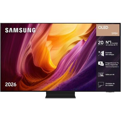 Samsung TV OLED 195cm (77") TQ77S95HFTXXC 4K Smart TV SIN reflejos con Vision AI. 165Hz Ultimate Gaming Pack. Negro Samsung TV OLED 195cm (77") TQ77S95HFTXXC 4K Smart TV SIN reflejos con Vision AI. 165Hz Ultimate Gaming Pack. Negro
