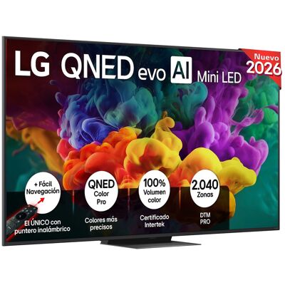 LG TV QNED evo Mini LED 164 cm (65") 65QNED87B6A 4K, Smart TV, AI, QNED87. Gris oscuro / Negro LG TV QNED evo Mini LED 164 cm (65") 65QNED87B6A 4K, Smart TV, AI, QNED87. Gris oscuro / Negro
