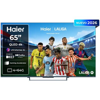 HAIER TV QLED 164 cm (65") S90 H65S90GUX 4K UHD, 144Hz DLG240Hz, Google TV, HDR10+, Dolby Vision IQ, Dolby Atmos Sound by KEF. Negro HAIER TV QLED 164 cm (65") S90 H65S90GUX 4K UHD, 144Hz DLG240Hz, Google TV, HDR10+, Dolby Vision IQ, Dolby Atmos Sound by KEF. Negro