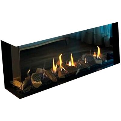NORA FLAMES Chimenea Gas Natural Pano 1300 Esquinera Izquierda. Negro NORA FLAMES Chimenea Gas Natural Pano 1300 Esquinera Izquierda. Negro