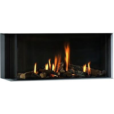 NORA FLAMES Chimenea Gas Natural Pano 1600 Esquinera Izquierda. Negro NORA FLAMES Chimenea Gas Natural Pano 1600 Esquinera Izquierda. Negro