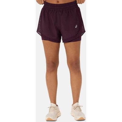 ASICS Pantalón corto de mujer Nagino Run 2-N-1 Short . (XS) Remolacha ASICS Pantalón corto de mujer Nagino Run 2-N-1 Short . (XS) Remolacha
