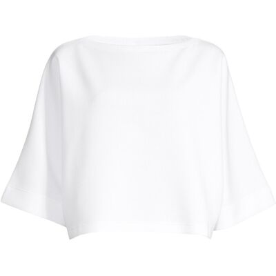 CASALL Sudadera de mujer Aria Cropped Boatneck . Blanco CASALL Sudadera de mujer Aria Cropped Boatneck . Blanco