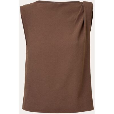 Vince Top sin mangas con hombro drapeado Taupe. (XL) Marrón Vince Top sin mangas con hombro drapeado Taupe. (XL) Marrón
