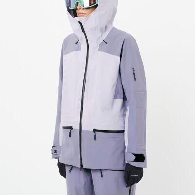 Salomon Chaqueta shell para mujer ABSOLUTE 3L JKT W . Morado / Azul Salomon Chaqueta shell para mujer ABSOLUTE 3L JKT W . Morado / Azul
