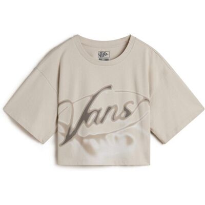 Vans Camiseta de mujer Afterburn Relaxed Crop . (M) Gris ceniza Vans Camiseta de mujer Afterburn Relaxed Crop . (M) Gris ceniza