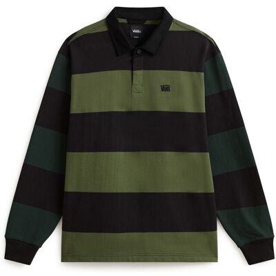 Vans Polo de manga larga de hombre Stripe Ward Rugby . (M) Verde oscuro Vans Polo de manga larga de hombre Stripe Ward Rugby . (M) Verde oscuro