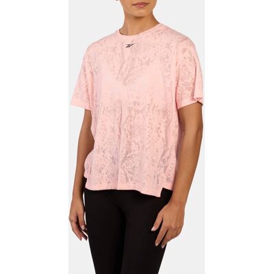 Reebok Camiseta fitness de mujer Lux Fitness Training Burnout . (XS) Rosa Reebok Camiseta fitness de mujer Lux Fitness Training Burnout . (XS) Rosa