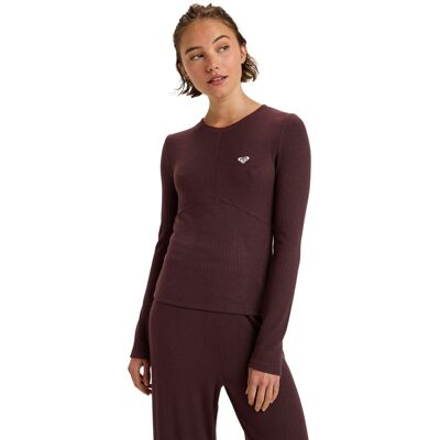 Roxy Camiseta de mujer Rise & Vibe New Rib . (M) Rojo Roxy Camiseta de mujer Rise & Vibe New Rib . (M) Rojo
