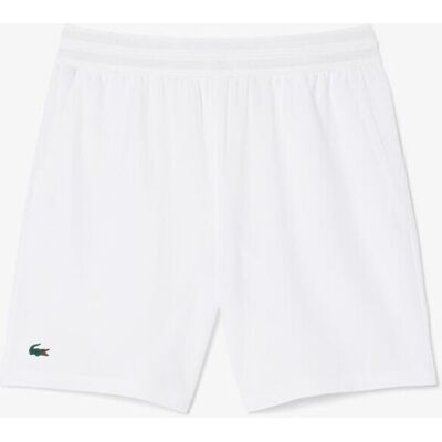 Lacoste Pantalón de hombre corto de tenis elástico Ultra-Dry. (46) Blanco Lacoste Pantalón de hombre corto de tenis elástico Ultra-Dry. (46) Blanco