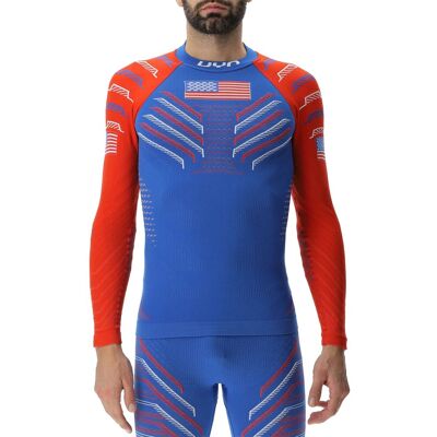 Uyn Camiseta térmica de hombre Natyon 3.0 USA . (XS) Azul / Blanco Uyn Camiseta térmica de hombre Natyon 3.0 USA . (XS) Azul / Blanco
