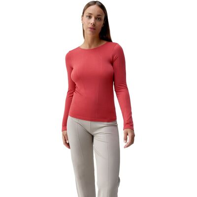 Born Camiseta de mujer Balasana Living Yoga. Coral Born Camiseta de mujer Balasana Living Yoga. Coral