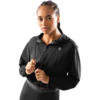 Siroko Chaqueta cortavientos crop ultraligera de mujer Gym-Windbreaker-W . (XXS) Negro Siroko Chaqueta cortavientos crop ultraligera de mujer Gym-Windbreaker-W . (XXS) Negro