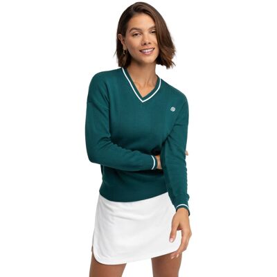 Siroko Jersey punto golf cuello de pico mujer Gimme Teal . (XS) Verde Siroko Jersey punto golf cuello de pico mujer Gimme Teal . (XS) Verde