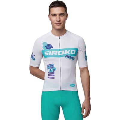 Siroko Maillot ciclismo mesh manga corta hombre M8 . Blanco / Azul Siroko Maillot ciclismo mesh manga corta hombre M8 . Blanco / Azul