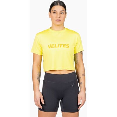 Velites Camiseta Crop Perfect Fit Cross Training mujer . (M) Amarillo Flúor Velites Camiseta Crop Perfect Fit Cross Training mujer . (M) Amarillo Flúor