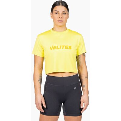 Velites Camiseta Crop Perfect Fit Cross Training mujer . (XL) Amarillo Flúor Velites Camiseta Crop Perfect Fit Cross Training mujer . (XL) Amarillo Flúor