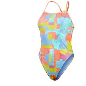 Speedo Bañador de natación para mujer Womens Allover Digital V-Back . (L) Naranja claro Speedo Bañador de natación para mujer Womens Allover Digital V-Back . (L) Naranja claro