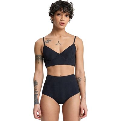 Quiksilver Braguitas de bikini de talle alto de mujer Melly . (S) Negro Quiksilver Braguitas de bikini de talle alto de mujer Melly . (S) Negro