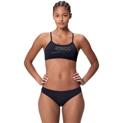 Speedo Bikini de natación para mujer Endurance+ Logo Thin Strap Two Piece . (XL) Gris Speedo Bikini de natación para mujer Endurance+ Logo Thin Strap Two Piece . (XL) Gris