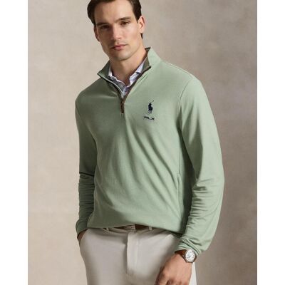 Ralph Lauren Jersey de hombre con media cremallera y logotipo . (M) Verde anticuario Ralph Lauren Jersey de hombre con media cremallera y logotipo . (M) Verde anticuario