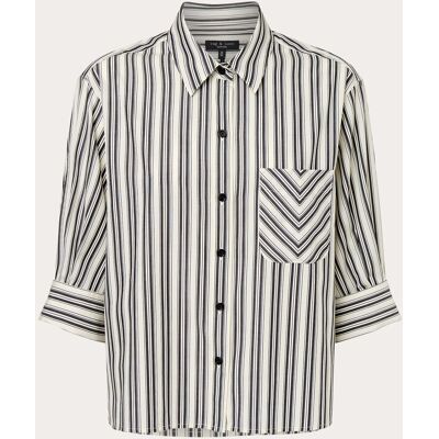 Rag & Bone Rag & Bone - Camisa Lucia de popelín a rayas Charcstrp. (S) Azul claro Rag & Bone Rag & Bone - Camisa Lucia de popelín a rayas Charcstrp. (S) Azul claro