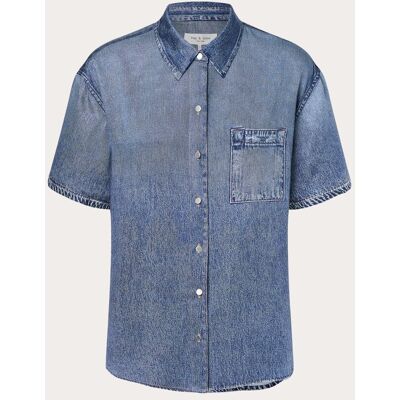 Rag & Bone Rag & Bone - Camisa Connie Miramar Slink de manga corta Lagoon. Azul Rag & Bone Rag & Bone - Camisa Connie Miramar Slink de manga corta Lagoon. Azul