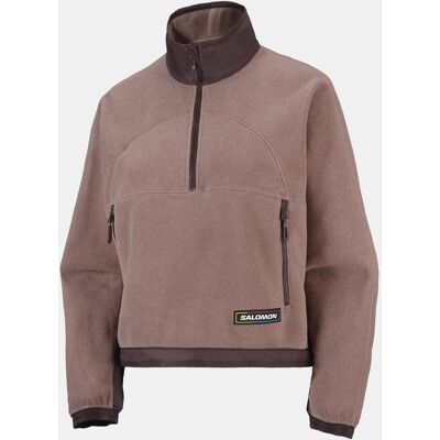 Salomon Prenda intermedia de media cremallera para mujer CHROMA FLEECE CROP HZ W . Marrón Salomon Prenda intermedia de media cremallera para mujer CHROMA FLEECE CROP HZ W . Marrón