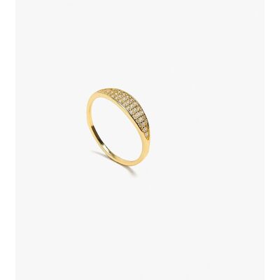 Parfois Anillo con circonitas de plata de ley bañado en oro de 18 k. (S) Blanco Parfois Anillo con circonitas de plata de ley bañado en oro de 18 k. (S) Blanco