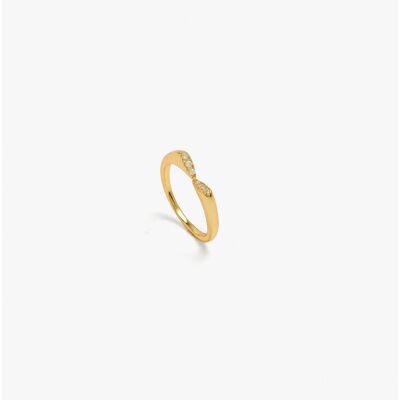 Parfois Anillo con circonitas de plata de ley bañado en oro de 18 k. (S) Blanco Parfois Anillo con circonitas de plata de ley bañado en oro de 18 k. (S) Blanco